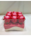 “FOREVER”  artificial Roses in a glass box