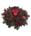 Christmas Arrangement in red colors with Candle