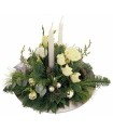 Christmas Arrangement in white colors with Candle