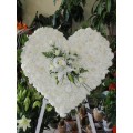 Funeral wreath in the shape of heart