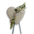 Funeral wreath in the shape of heart