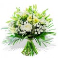 Bouquet of cut flowers in white colors