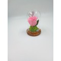 Pink forever - preserved rose in  glass bell