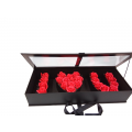 Μαύρο κουτί "I LOVE YOU" με κόκκινα τεχνητά τριαντάφυλλα