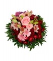 Bouquet of pink and red flowers